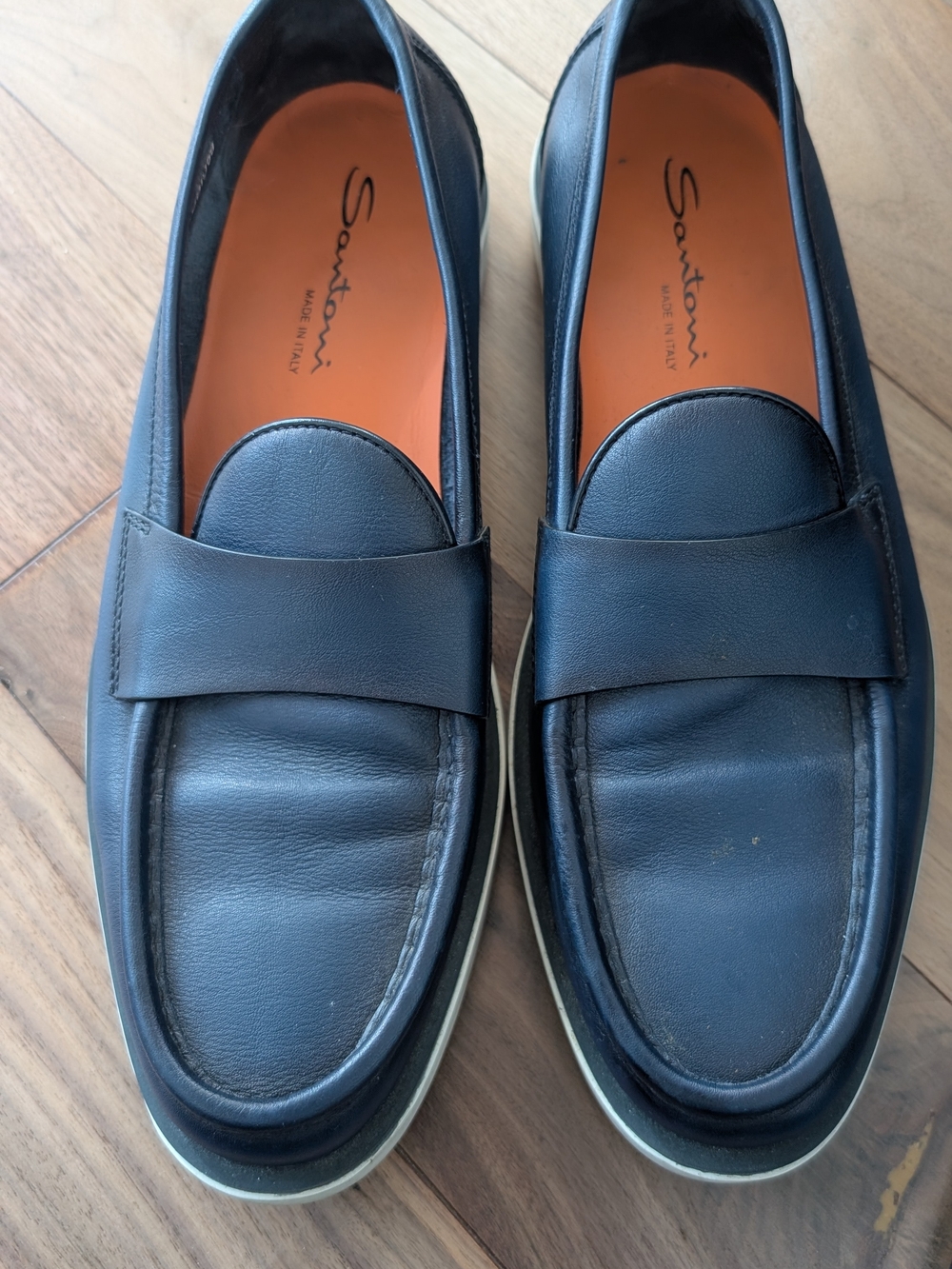 Santoni Men's Leather Loafers Size 10.5